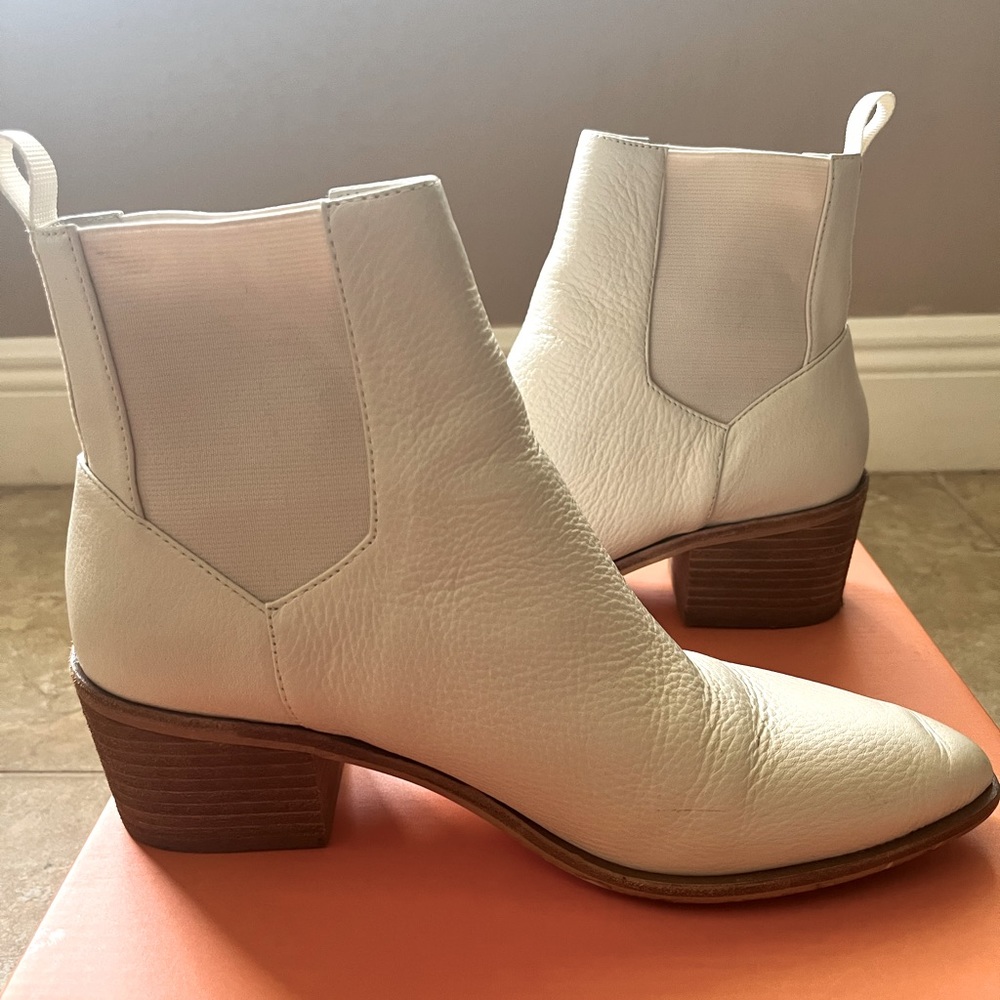 White ankle cowboy boots